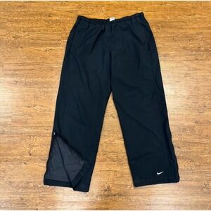 VTG Nike Black Y2K Baggy Skater Ankle Zip Casual Track Sweat Pants Men's L 34x31